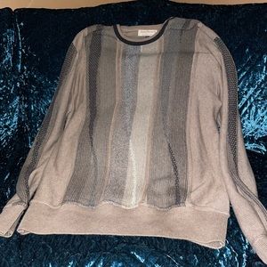 Norm Thompson vintage dark brown striped sweater✨